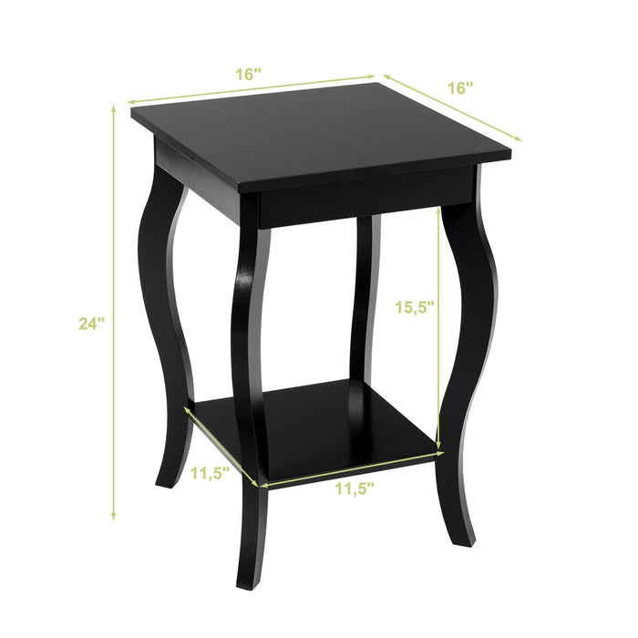 Accent Sofa End Side Table-Black