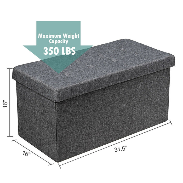 31.5 Inch Fabric Foldable Storage with Removable Storage Bin-Dark Gray