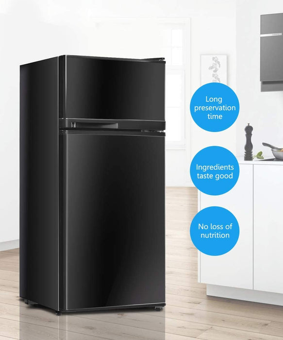 2 Doors Cold-rolled Sheet Compact Refrigerator-Black