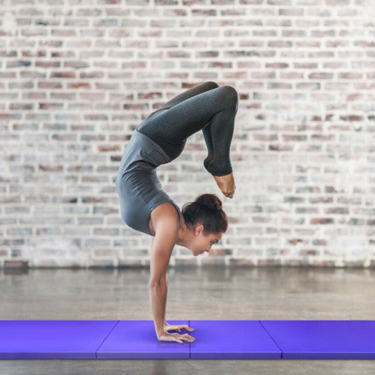 Folding Gymnastics Tumbling Gym Mat-Purple