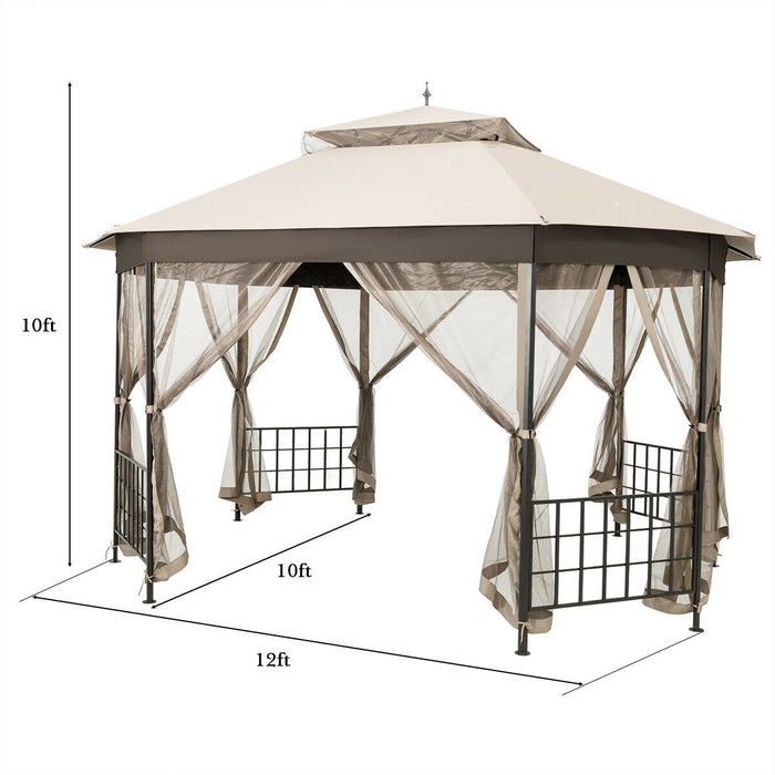 10â€™x 12â€™ Octagonal Patio Gazebo-Beige