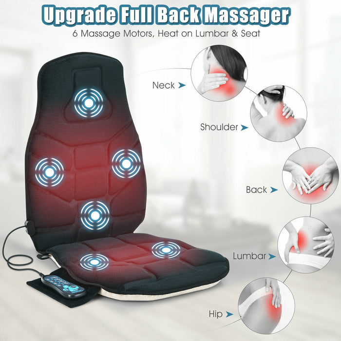 Seat Cushion Massager with Heat and 6 Vibration Motors for Home