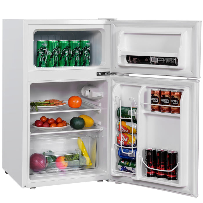 3.2 cu ft. Compact Stainless Steel Refrigerator-White