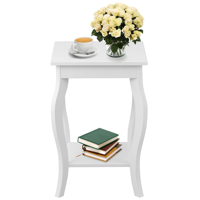 Set of 2 Accent Side Tables with Shelf