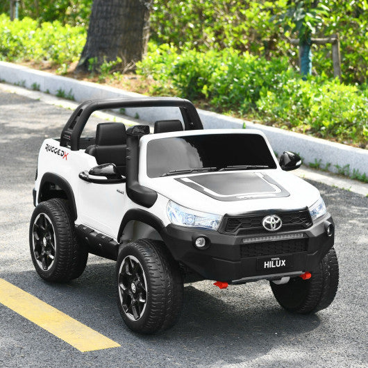 2*12V Licensed Toyota Hilux Ride On Truck Car 2-Seater 4WD with Remote White