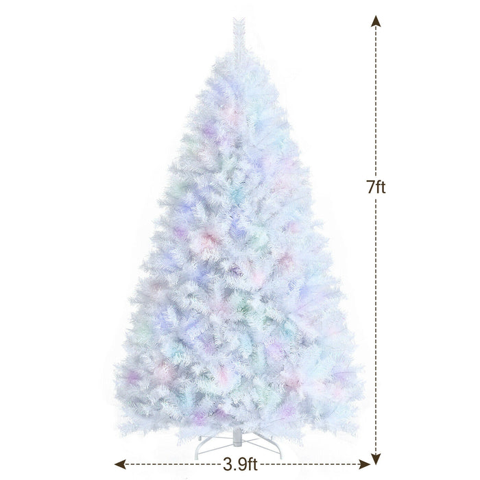 7 Feet White Iridescent Tinsel Artificialâ€‚Christmas Tree with Metal Stand