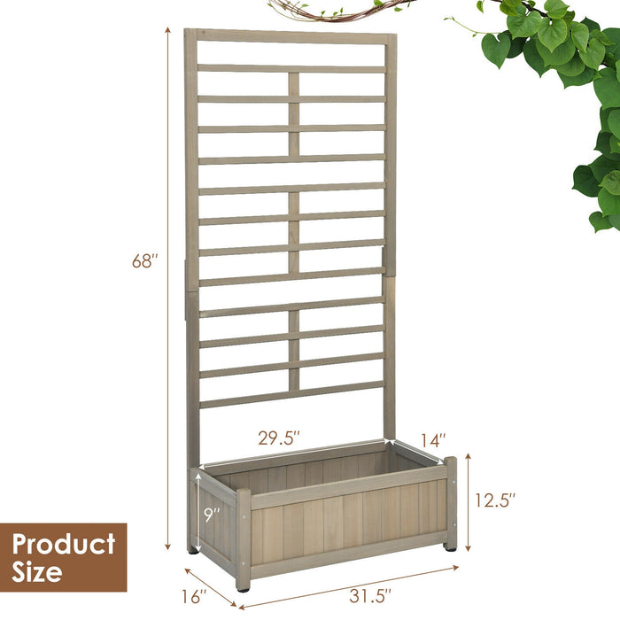 Raised Garden Bed with Trellis for Climbing Plants