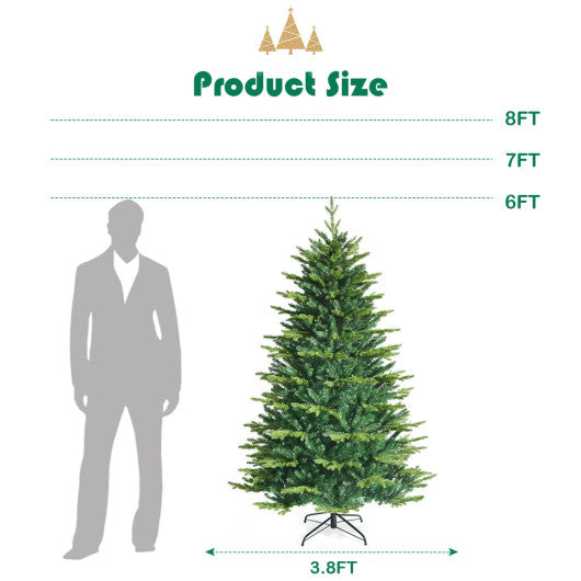 Pre-lit Artificial Hinged Christmas Tree with APP Controlled LED Lights-6 ft