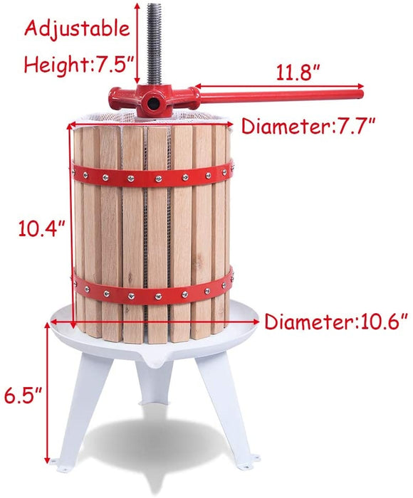 1.6 Gallon Fruit Wine Press Cider Juice Maker Tool