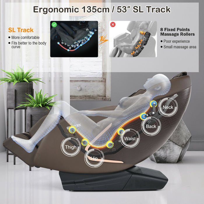 Soothe 10-Full Body Zero Gravity Massage Chair with SL Track Heat Installation-free-Brown