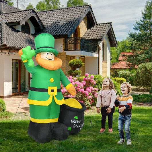 Patrickâ€™s Day Inflatable Leprechaun for for Yard and Lawn-6 ft