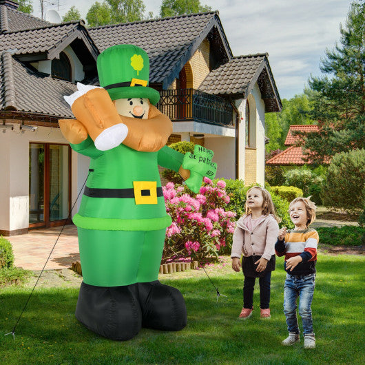 Patrickâ€™s Day Inflatable Leprechaun for for Yard and Lawn-8 ft