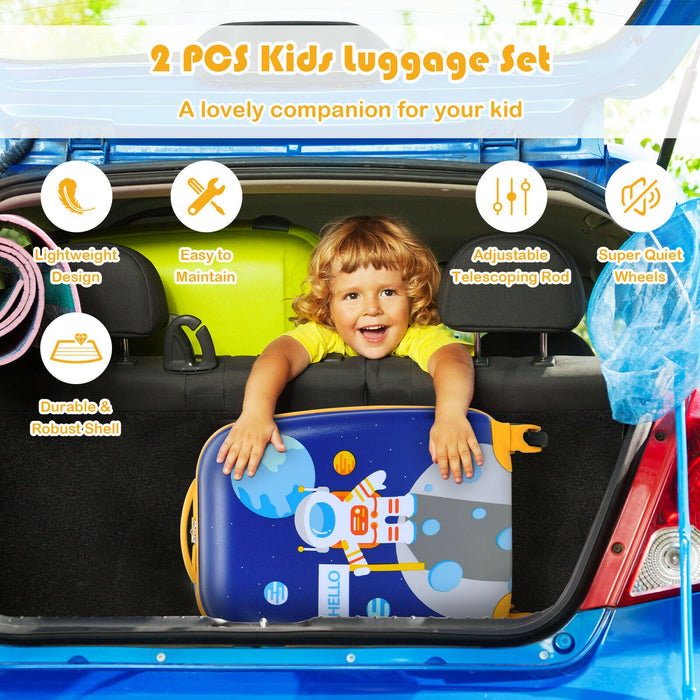 2 Pieces Kids Luggage Sets with Backpack and Suitcase for Travel