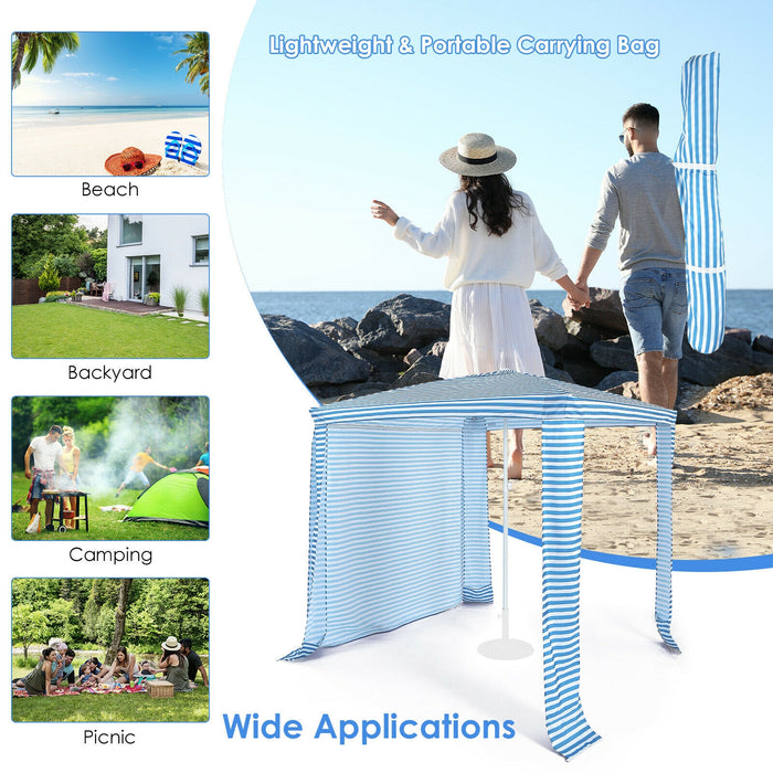 6.6 x 6.6 Feet Foldable and Easy-Setup Beach Canopy With Carry Bag-Blue