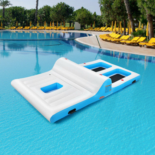 Floating 4 Person Inflatable Lounge Raft with 130W Electric Air-White