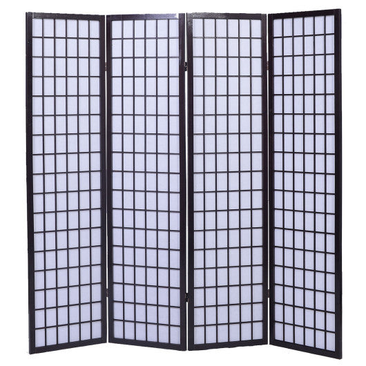 4 Panels Cherry Solid Wood Room Screen