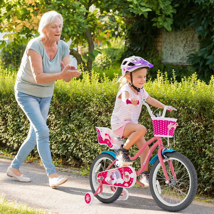 Kids Bicycle with Training Wheels and Basket for Boys and Girls Age 3-9 Years-18 inches