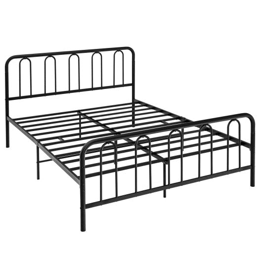 Full/Queen Size Metal Bed Frame with Headboard and Footboard-Queen Size