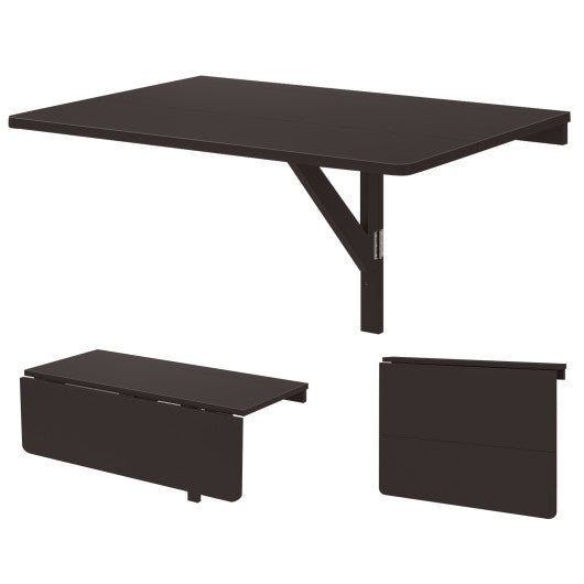 31.5 x 23.5 Inch Wall Mounted Folding Table for Small Spaces-Brown