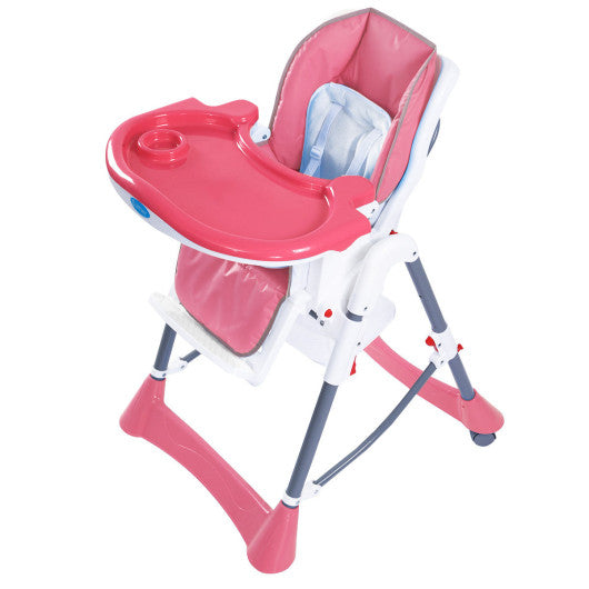 Portable Folding Baby High Chair Toddler Feeding Seat-orange