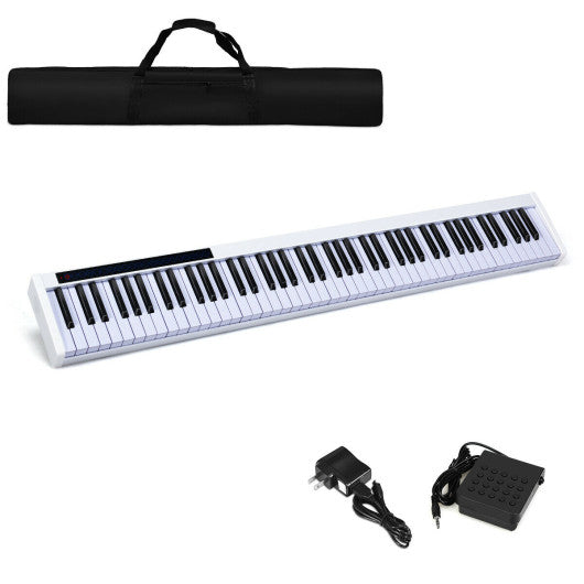 88-Key Portable Electronic Piano with Voice Function-White