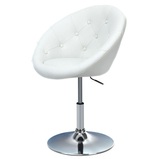 1 Piece Adjustable Modern Swivel Round Tufted-White