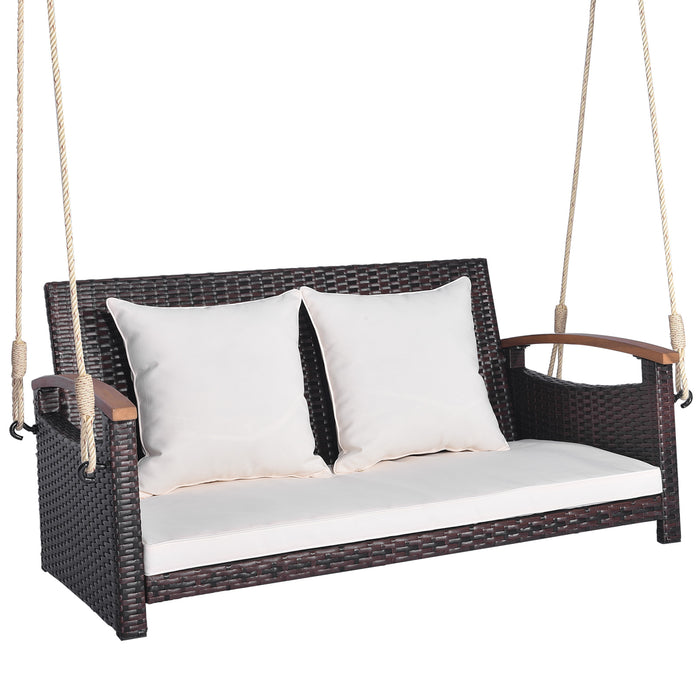 2-Person Patio Rattan Porch Swing