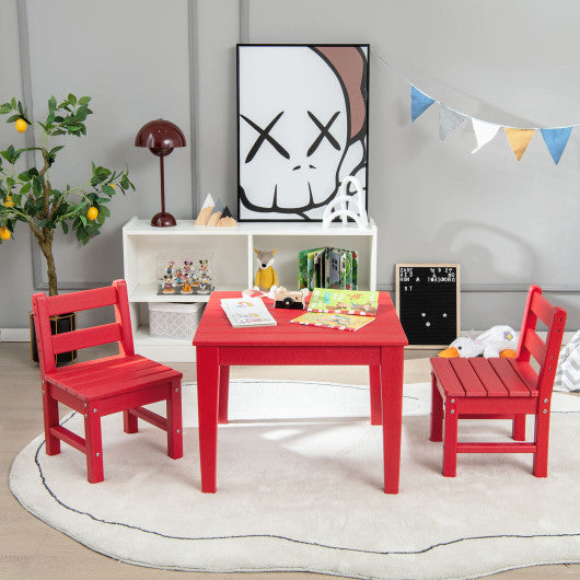 2 Pieces Kids Learning Chair set with Backrest-Red