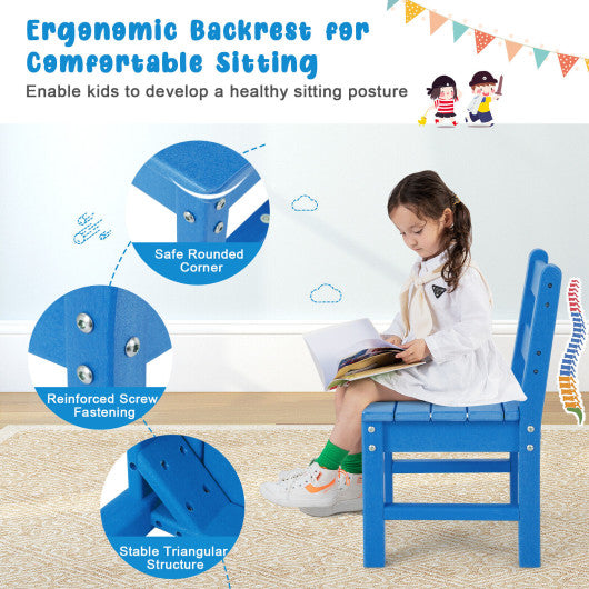 2 Pieces Kids Learning Chair set with Backrest-Blue