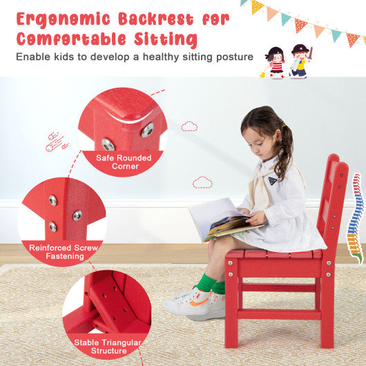 2 Pieces Kids Learning Chair set with Backrest-Red