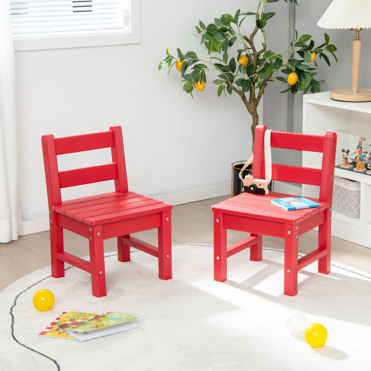 2 Pieces Kids Learning Chair set with Backrest-Red