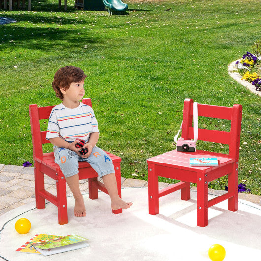 2 Pieces Kids Learning Chair set with Backrest-Red