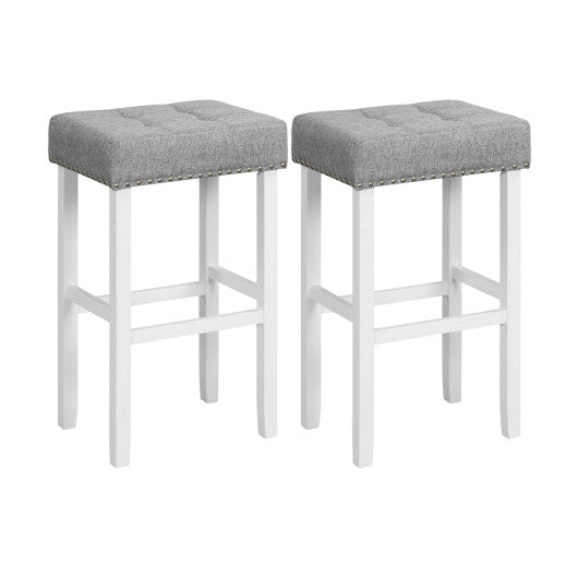 2 Pieces Counter Height Bar Stools with Sponge Padded Cushion-29 inches