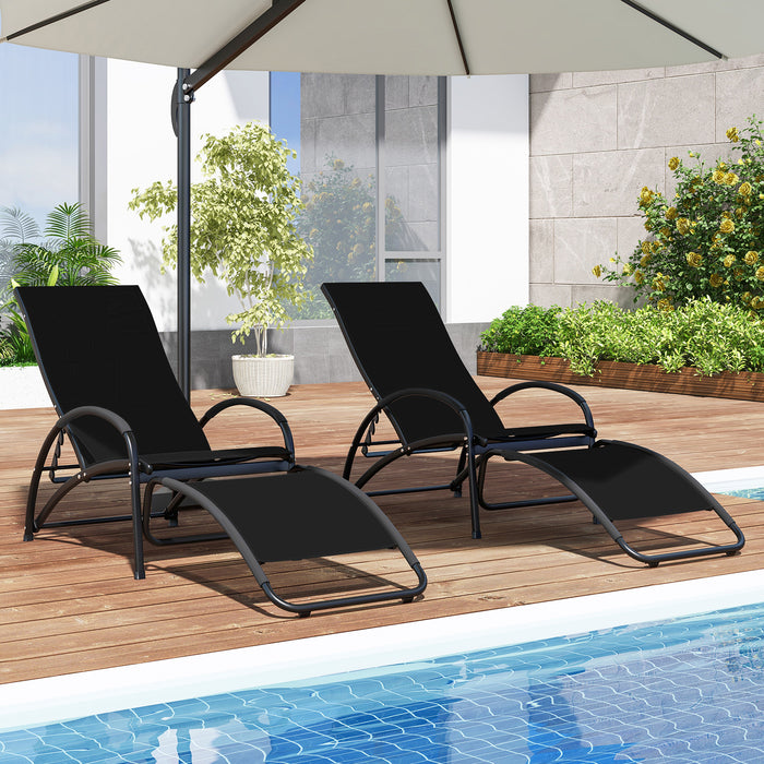 2-in-1 Outdoor Rocking Chair with 4-Position Adjustable Backrest for Patio Porch Poolside-Black