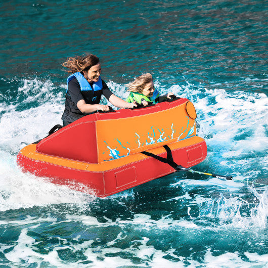 2 Person Water Sport Inflatable Towable Tubes for Boating-Orange