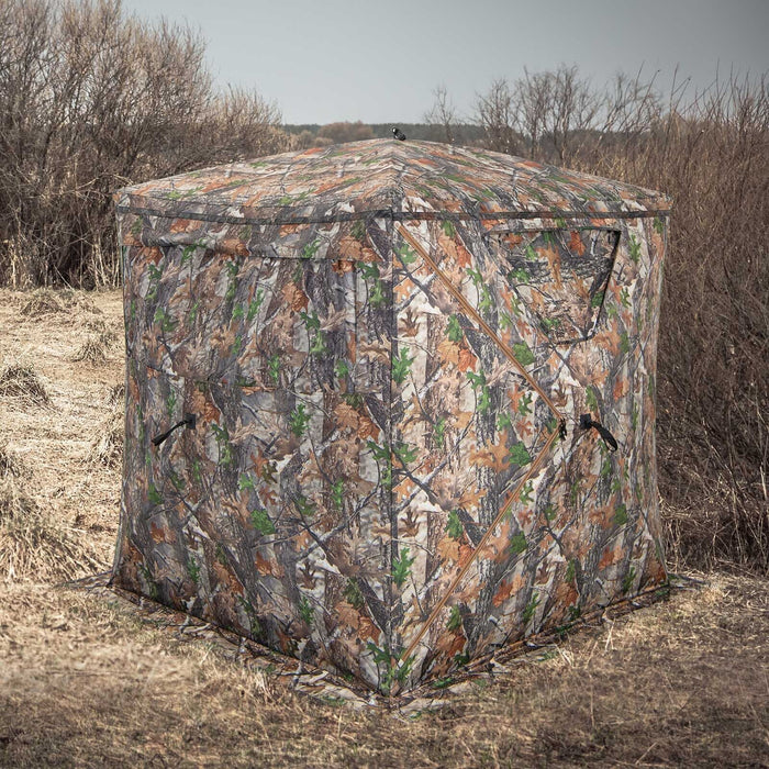 2-3 Person Hunting Blind Portable Pop Up Ground Tent with Carry Bag and Storage Pocket