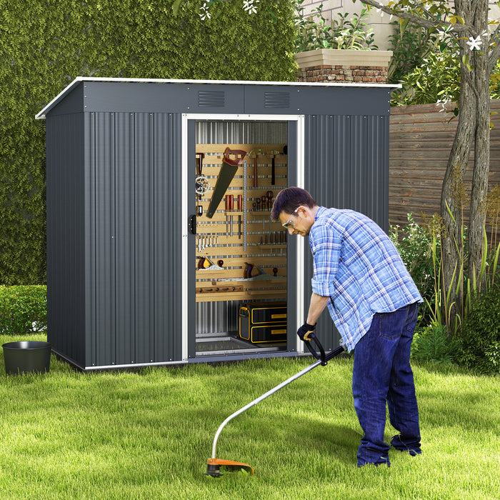 3.6 x 7.1 FT Outside Garden Storage Shed Tool House with Ground Foundation Frame