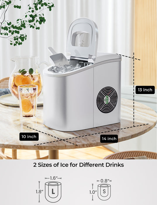 Mini Portable Compact Electric Ice Maker Machine-Silver