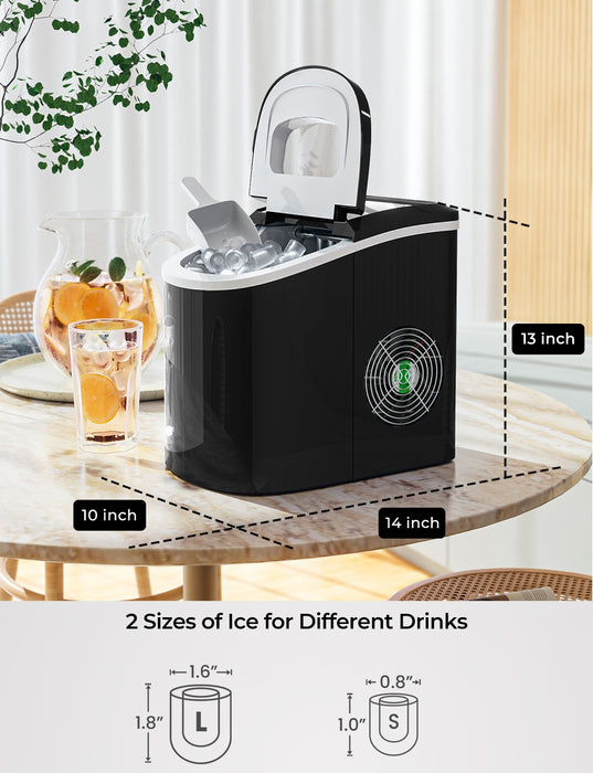 Mini Portable Compact Electric Ice Maker Machine-Black