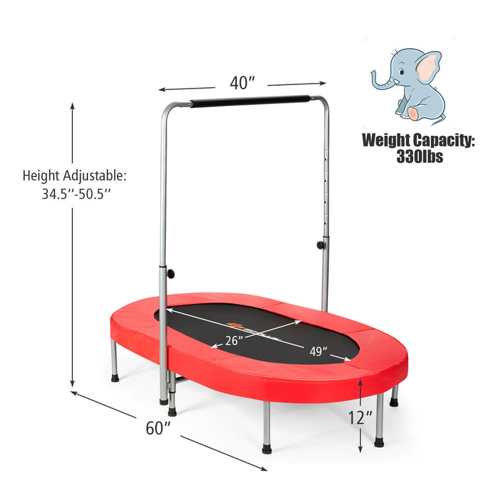 2-Person Foldable Mini Kids Fitness Rebounder Trampoline-Red