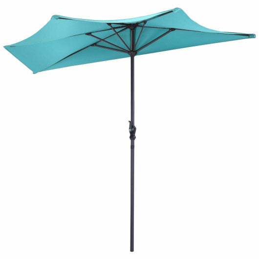 9Ft Patio Bistro Half Round Umbrella -Turquoise