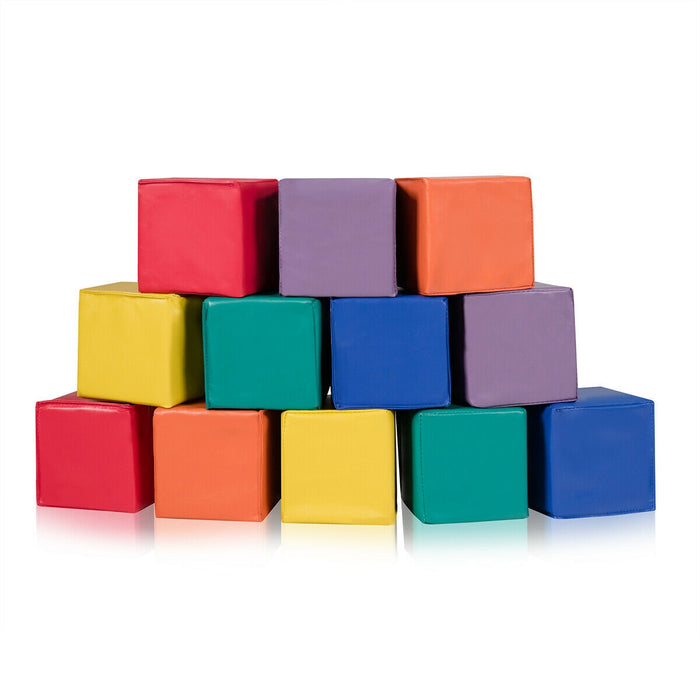 12 Pieces 5.5 Inch Soft Colorful Foam Building Blocks