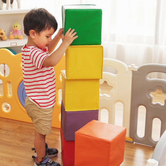 12 Pieces 5.5 Inch Soft Colorful Foam Building Blocks