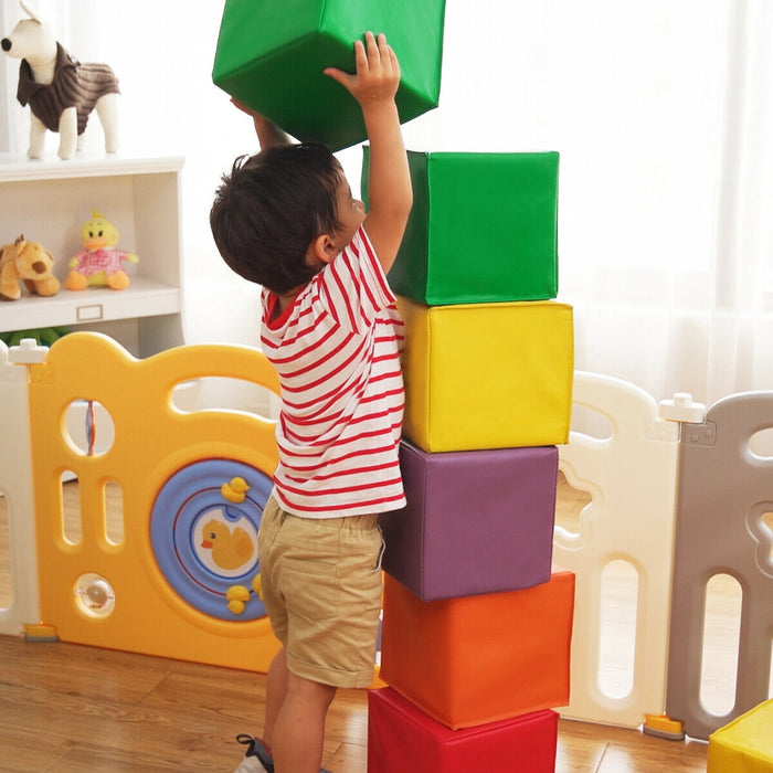 12 Pieces 5.5 Inch Soft Colorful Foam Building Blocks