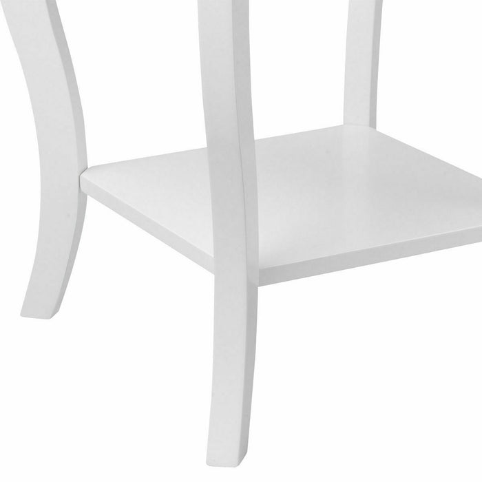 Accent Sofa End Side Table-White