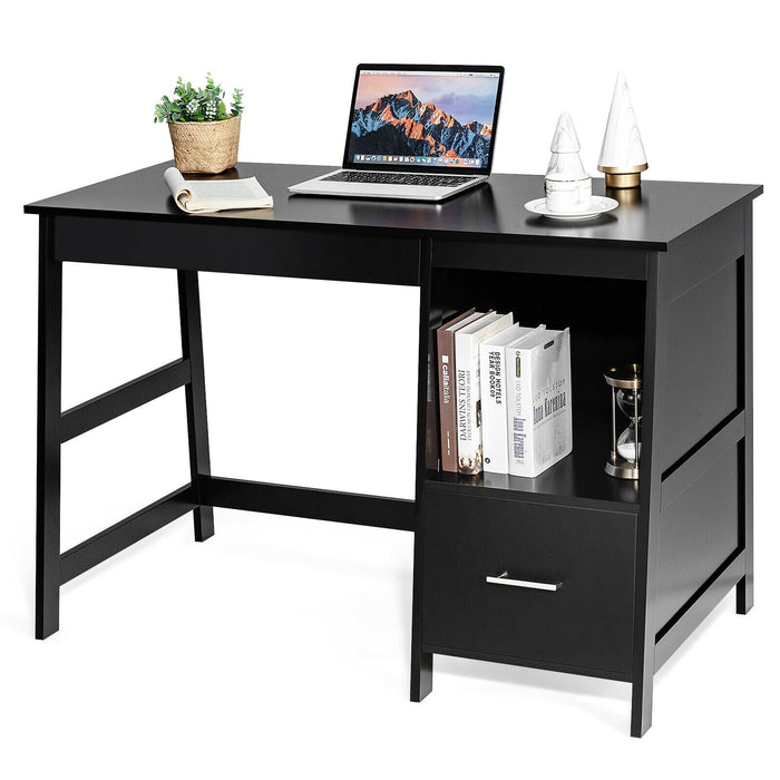 47.5 Inch Modern Home Computer Desk with 2 Storage Drawers-Black