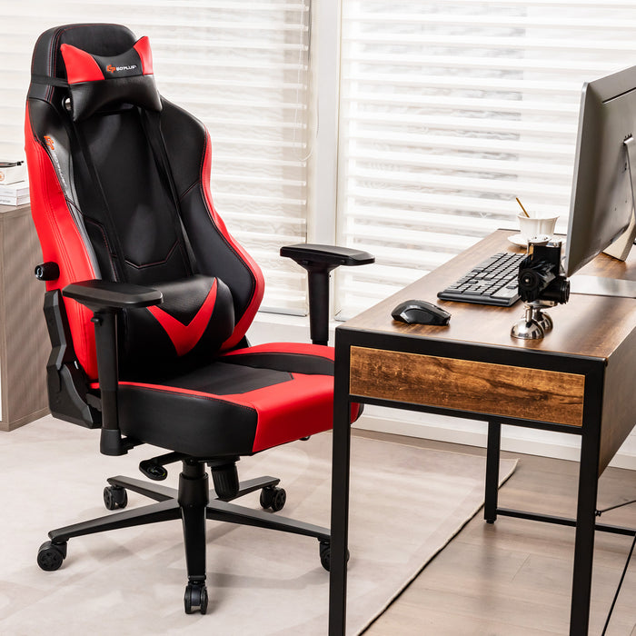 360Â° Swivel Computer Chair with Casters for Office Bedroom-Red