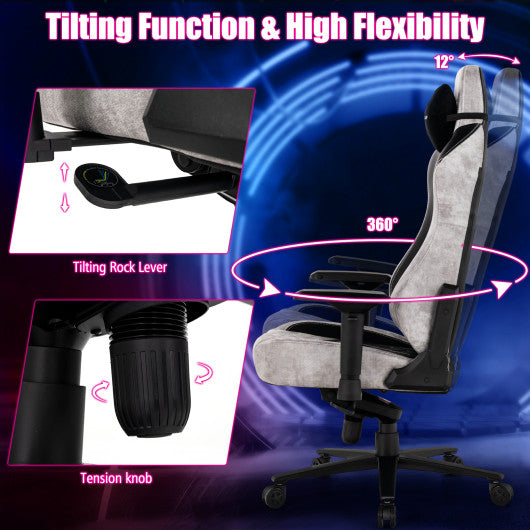 360 Swivel Computer Chair with Casters for Office Bedroom-Black