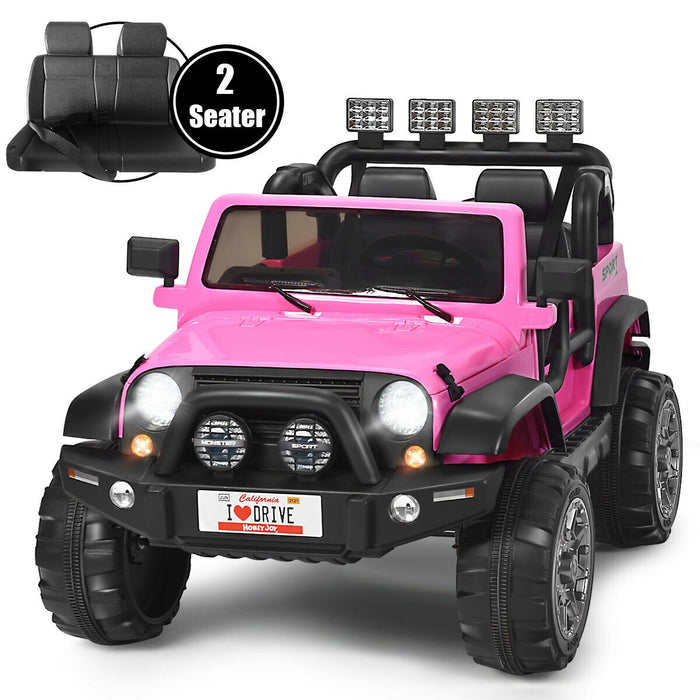 12V 2-Seater Ride on Car Truck with Remote Control and Storage Room-Pink