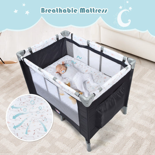 Portable Baby Playard Playpen Nursery Center with Mattress